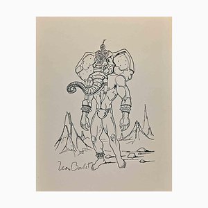 Leon Boullet, Elephant Man, Metamorphosis, Lithograph, 1950s