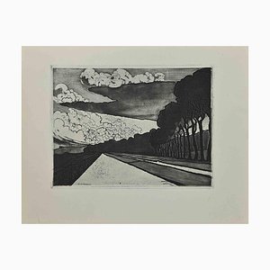 Georges-Henri Tribout, Landscape, Original Etching, Early 20th-Century