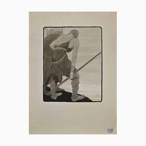 Georges-Henri Tribout, Viking, Original Etching, 1940s