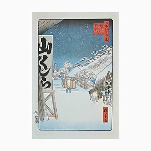 Después de Utagawa Hiroshige, Walking in Snowy Winter, Litografía, Mid-Century