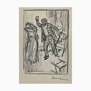 Pierre Georges Jeanniot, Sketch, Charcoal Drawing, Early 20th-Century