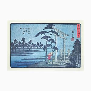 After Utagawa Hiroshige, The Rain, Eight Scenic Spots Along Sumida River, 20th-Century, Lithograph