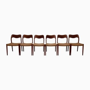 Mid-Century Teak Dining Room Chairs by Niels Møller, Set of 6