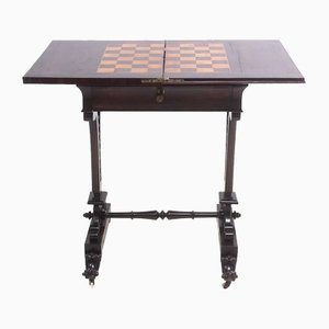 Tavolo da scacchi vittoriano antico in palissandro