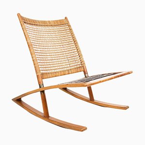 Mid-Century Rocking Chair in Cane by Fredrik A. Kayser