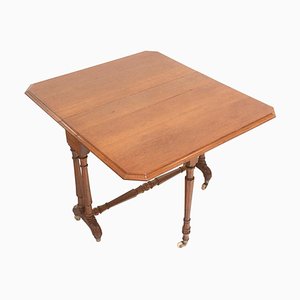 Arts & Crafts Sutherland Dining Table in Oak with Drop Leaf