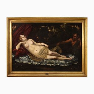 Diana and the Faun, 17th-Century, Oil on Canvas, Framed