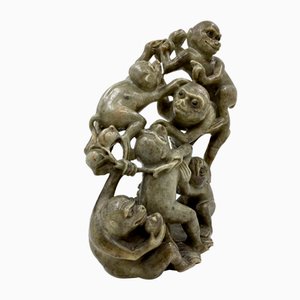 Large Chinese Soapstone Monkey, 1800s