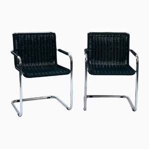 Mid-Century Bauhaus Cantilever Tubular Swing Chairs, Set of 2