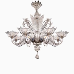 Chandelier in Murano Glass with Eight Lights, 1930s
