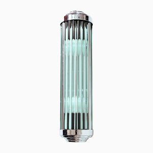 Art Deco Wandlampe aus Glas & Chrom