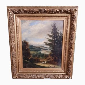 Francois Gabriel Lépaulle, Landscape Painting,19th-Century, France, Oil on Canvas, Framed