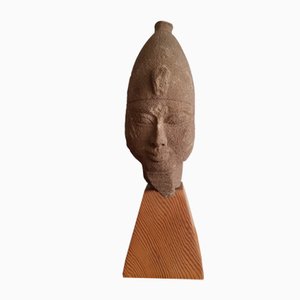 Sandstone Sculpture of Egyptian Pharaoh, Ahmose I, Early 20th-Century