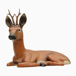 Clay Guardian Sculpture of a Deer from August Heissner, 1950s