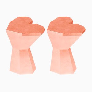 Tables d'Appoint Queen Heart Medium Roses par Royal Stranger, Set de 2