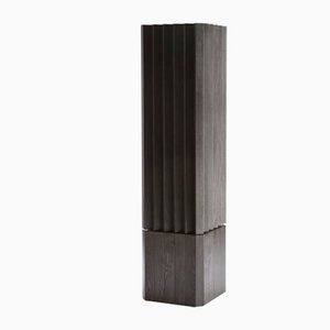High Black Solid Wood Basalt Collection Column Sideboard by Accardi Buccheri for Medulum