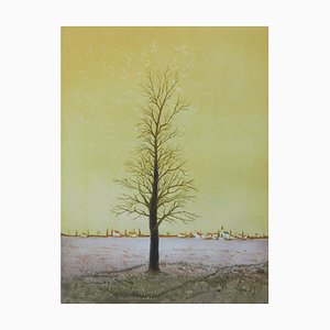 Jacques Joachim Jean Rigal, French Paysage d'Ile de France, Tree, 20th-Century, Lithograph