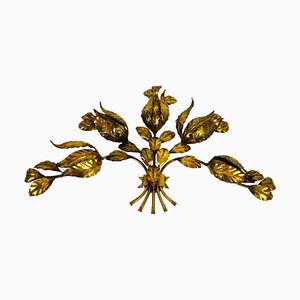 Large Florentine Flower Shape Wall Lamp by Hans Kögl, Germany, 1950s