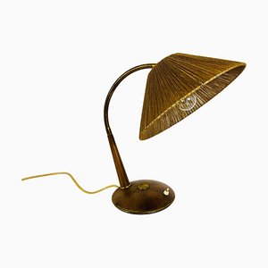 Mid-Century Teak & Rattan Table Lamp from Temde, 1970s