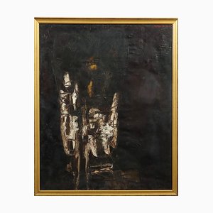 Bepi Romagnoni, Abstraktes Gemälde, Öl auf Leinwand, Gerahmt