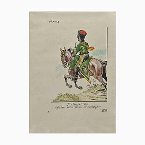 Herbert Knotel, 7e Hussards, Encre et Aquarelle, 1940s