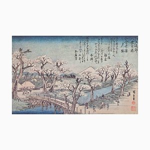 Litografia After Utagawa Hiroshige, Eight scenic Spots, metà XX secolo