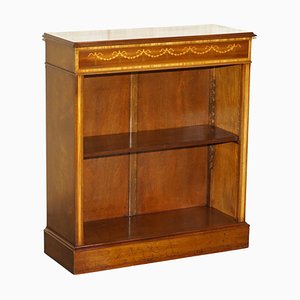 Sheraton Revival Burr Elm & Walnut Inlay Dwarf Bookshelf