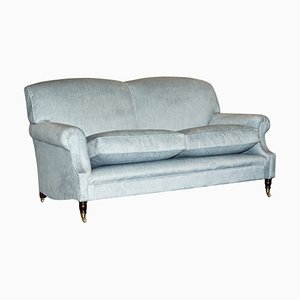 Chelsea Silk Velvet Upholstered Two Seat Sofa by George Smith
