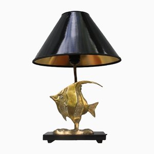 Lampe de Bureau Statue de Poisson en Laiton