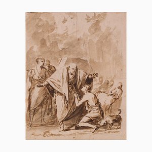 Sketch of a Biblical Scene, 18th-Century, Ink on Paper