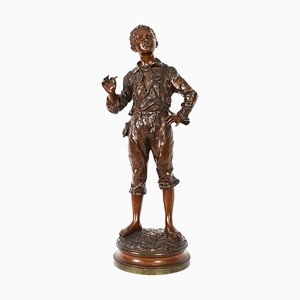 Figurine de Rue Antique en Bronze par Jose Cardona, Début 20ème Siècle