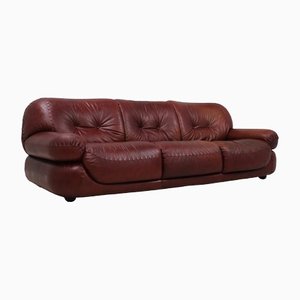 Vintage Leather 3-Seat Sofa from Mobil Girgi, 1970s