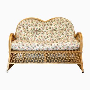 Vintage Wicker and Bamboo Sofa from Gervasoni 1980s