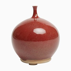 Vase aus roter Keramik von Stan Brelivet