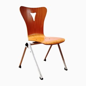 Vintage Side Chair in Metal and Wood