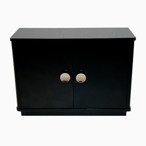 Art Deco Style Black Lacquered Chrome Buffet