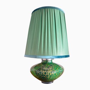 Lampada da tavolo Ikora in vetro di Karl Wiedmann per WMF, anni '30