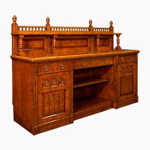 Large Antique Grand Sideboard, Scottish, Oak, Buffet Cabinet, Victorian, C.1860