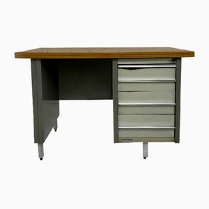 Industrial Desk in Metal & Wood from Remington Rand, France, 1950s