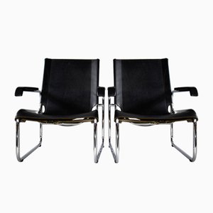 B35 Lounge Chairs in Black by Marcel Breuer for Thonet, Set of 2