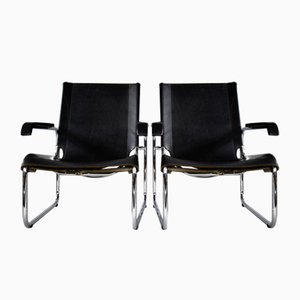 Poltrone B35 nere di Marcel Breuer per Thonet, set di 2