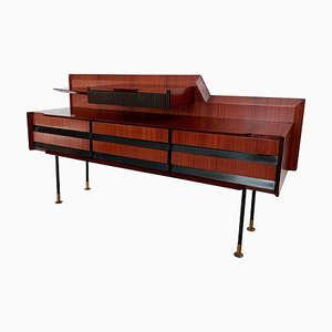 Mid-Century Italian Sideboard in Teak and Wood with Drawers by Vittorio Dassi, 1950s