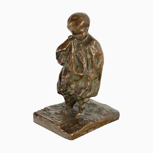 Bronze Skulptur eines weinenden Kindes von Michele Vedani