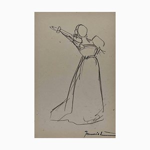 Pierre Georges Jeanniot, donna, disegno originale, inizio XX secolo