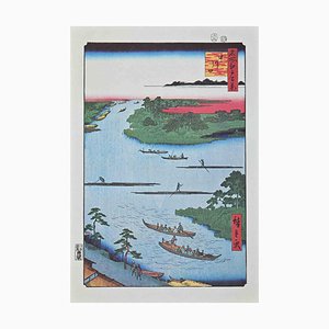 Nach Utagawa Hiroshige, Boatmen, Lithographie, Mitte 20. Jh