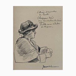 Pierre Georges Jeanniot, Portrait, Original Drawing, Early 20th-Century