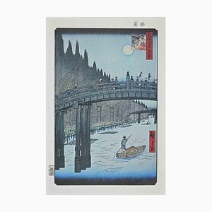 Litografia After Utagawa Hiroshige, The Bridge, metà XX secolo