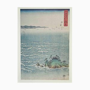 After Utagawa Hiroshige, Whirlpool at Awa, Lithograph, 19th-Century