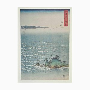 Después de Utagawa Hiroshige, Whirlpool at Awa, Litografía, siglo XIX