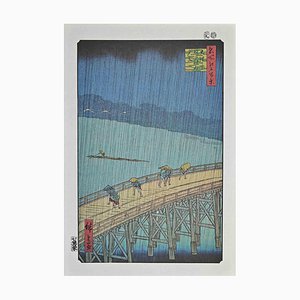 After Utagawa Hiroshige, The Rain, Lithograph, Mid 20th-Century